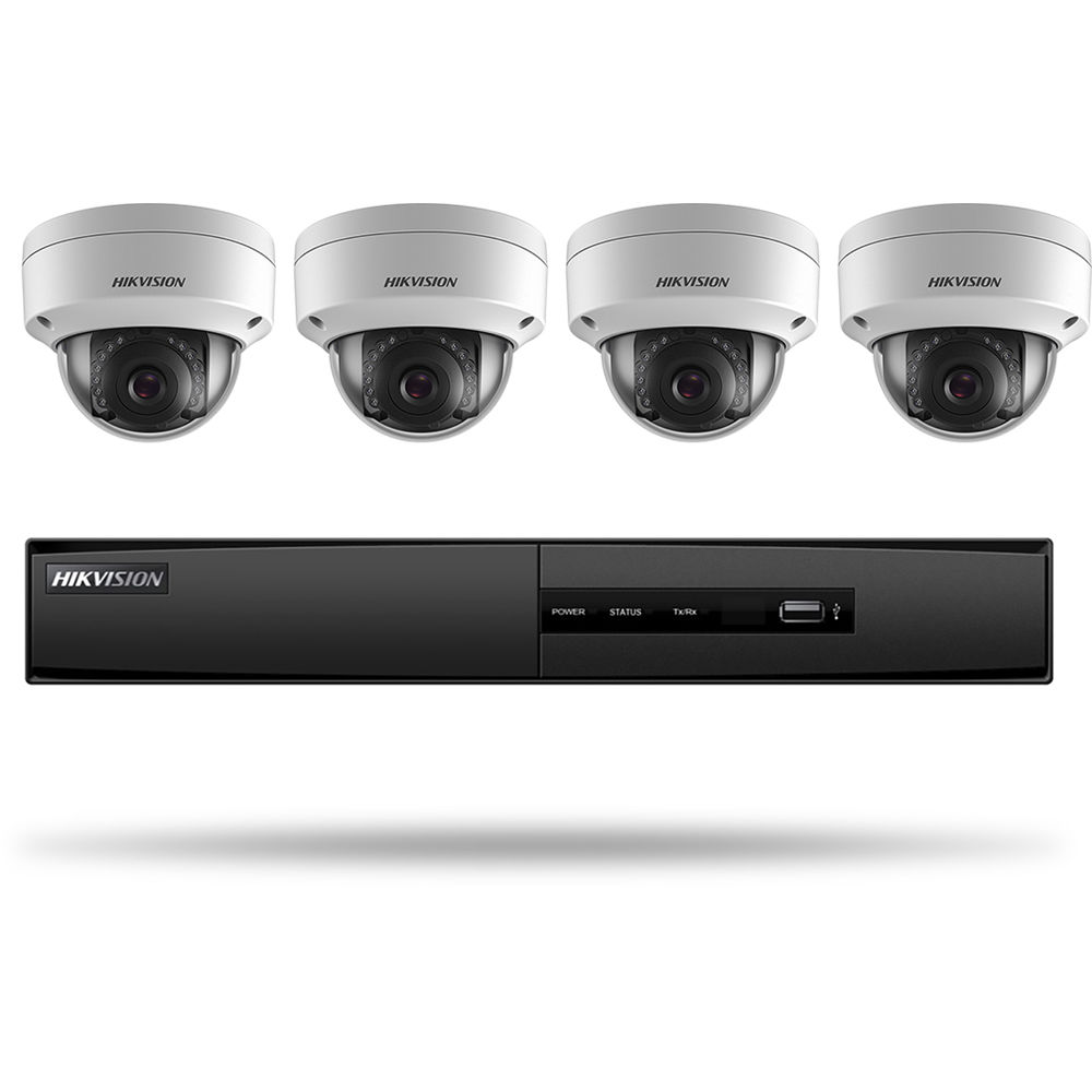 HikVision 4-Channel 5MP NVR 1TB HDD (4x) 2MP Outdoor Dome Camera