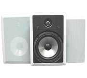White 8" 100 watt in-wall speaker with metal grill