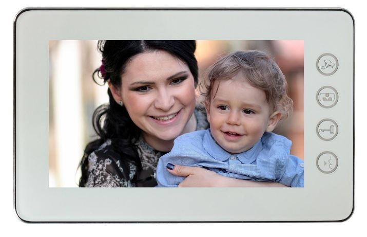 Video Intercom BE-7W 7in Color Monitor White with Touch Buttons