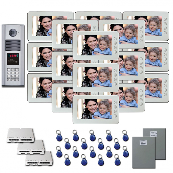 Multi Tenant Video Intercom 18 7 inch color monitor door panel