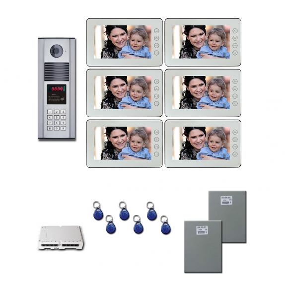 Multi Tenant Video Entry Six 7 inch color monitor door panel