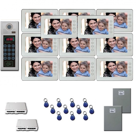Apartment Building Video Entry 11 seven inch monitor door panel