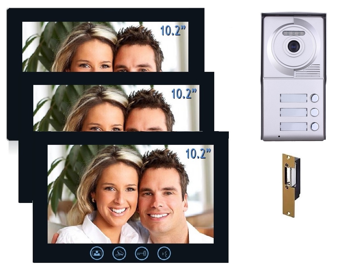 BEC Video Intercom System Three 10.2" Color Monitor