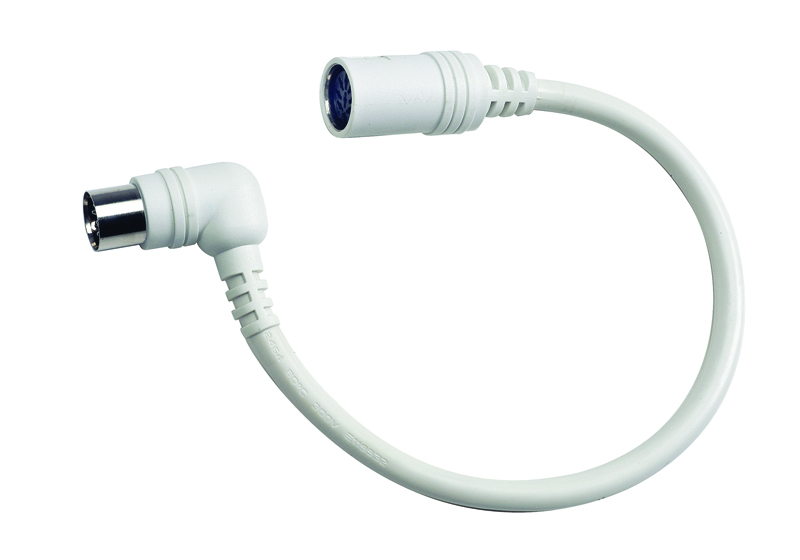 STATION SAVER, 8-PIN DIN RIGHT ANGLE PLUG, WHITE, 1'