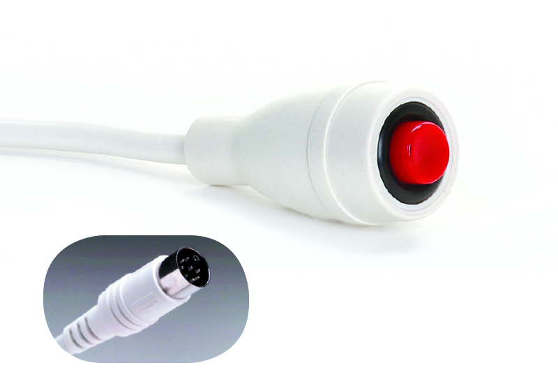 ECONOCALL 7700 CALL CORD, JERON 8-PIN DIN, WHITE, SINGLE, 12'