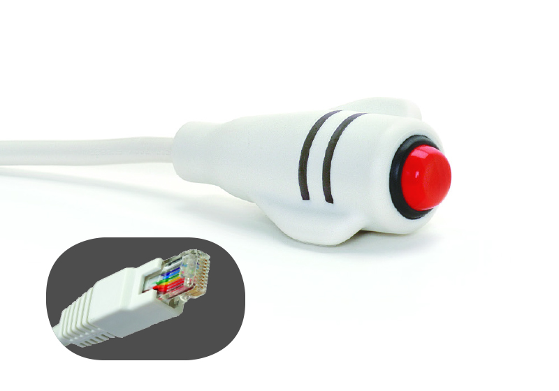 DURACALL 9900 CALL CORD, WHITE, SINGLE, 7'., RJ50 PLUG FOR WEST-