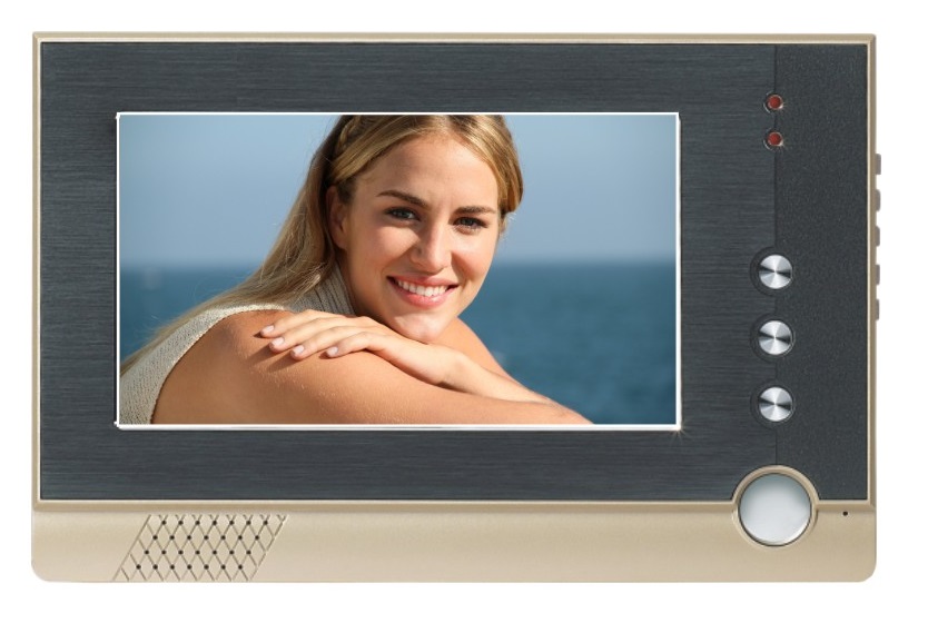 VIDEO INTERCOM 7-inch COLOR MONITOR Black/Tan TOUCH BUTTONS BE-8