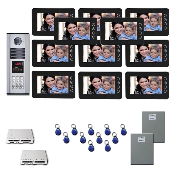 Multi Tenant Video Entry 11 seven inch monitor door panel camera