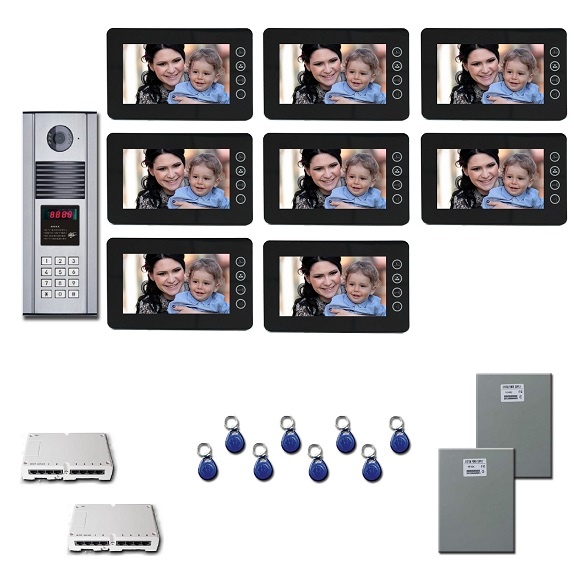 Office Building Video Entry 8 seven inch color monitor door entr