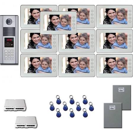 Office Building Video Entry Seven 7 inch color monitors door pan