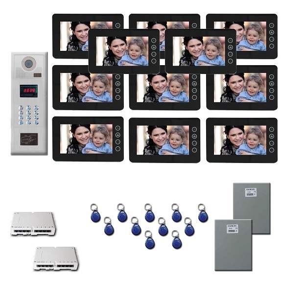 Multi Tenant Video Intercom 11 seven inch monitor door panel cam