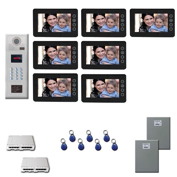 Multi Tenant Video Entry Seven 7 inch color monitors door panel