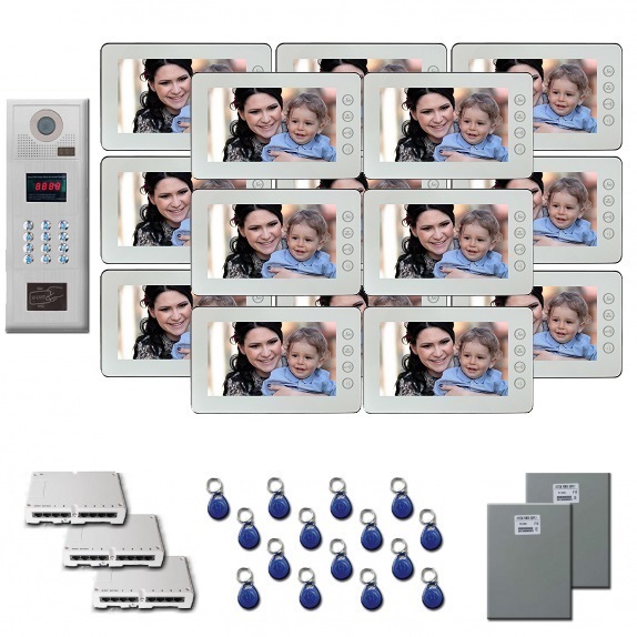 Apartment Video Intercom 15 7" color monitor door panel
