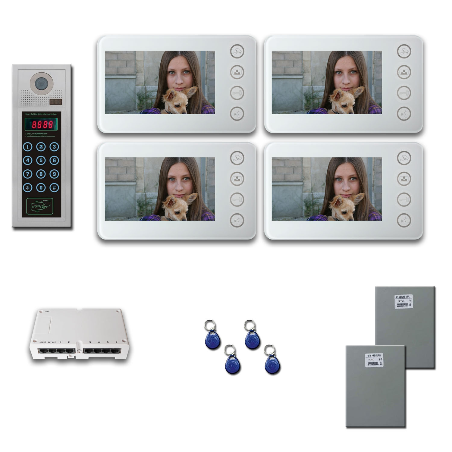 Video Intercom Systems 4 five inch monitor door panel camera