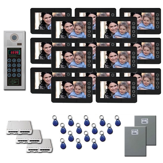 Multi Tenant Video Intercom 15 7" color monitor door panel