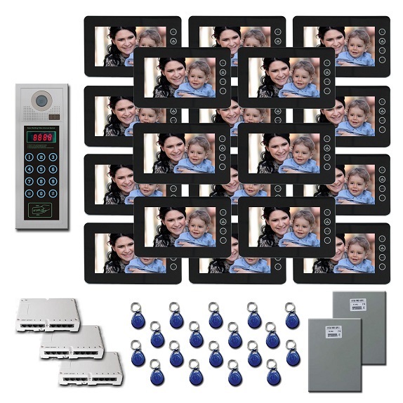 Office Building Video Entry 18 7 inch color monitor door panel