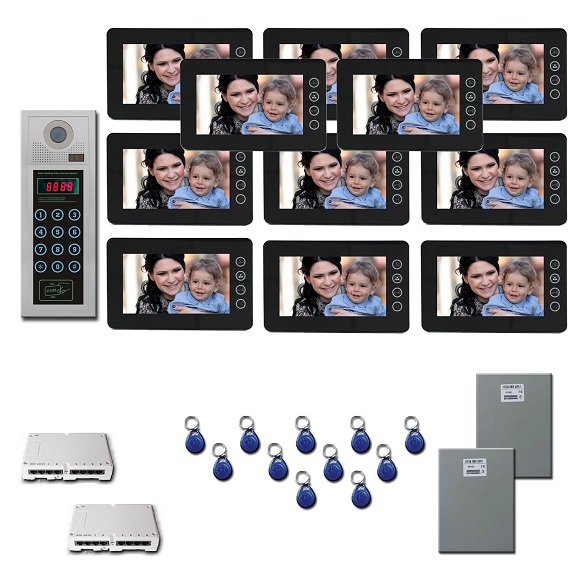 Video Entry Intercom System 11 seven inch monitor door panel cam