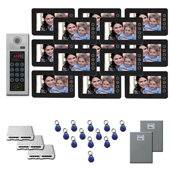 Multi Tenant Video Intercom 13 seven inch color monitor door ent