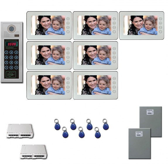 Building Video Intercom Seven 7 inch color monitors door panel