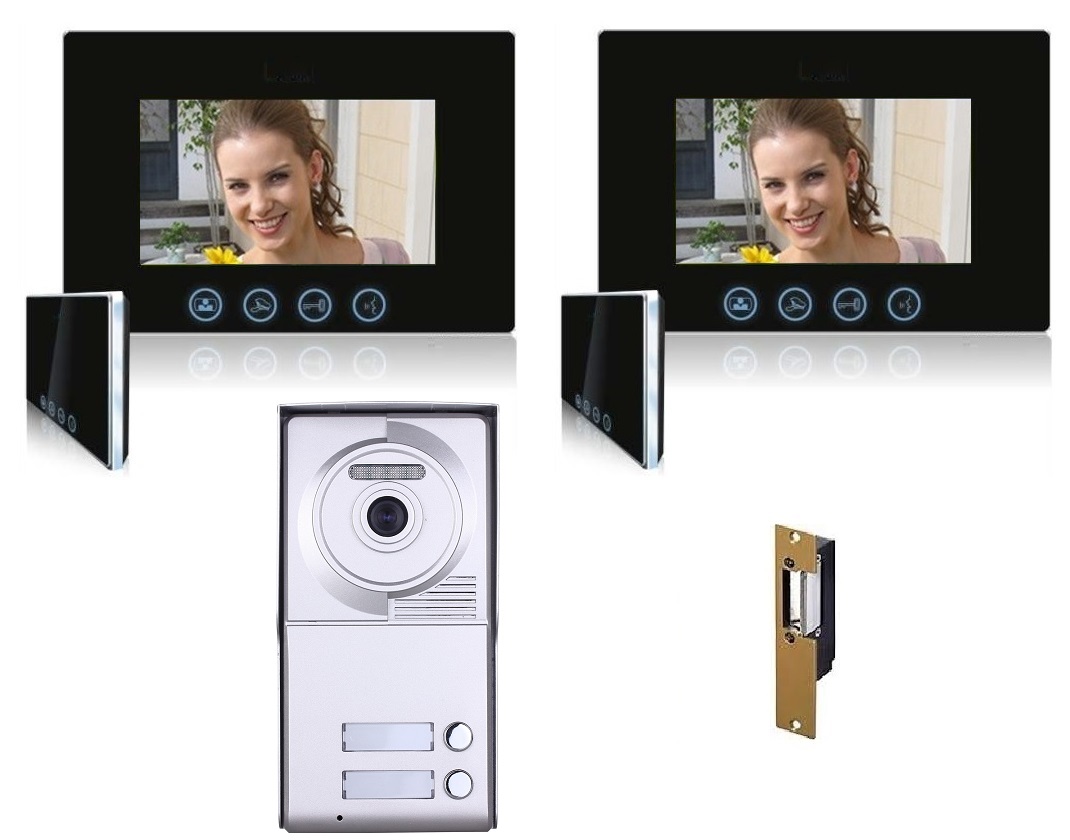 Video Doorbell System Two Color Monitor Door Bell