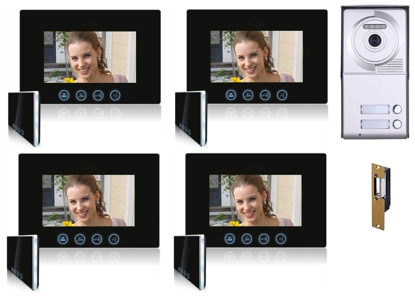 Video Intercom System Four Color Monitor Entry