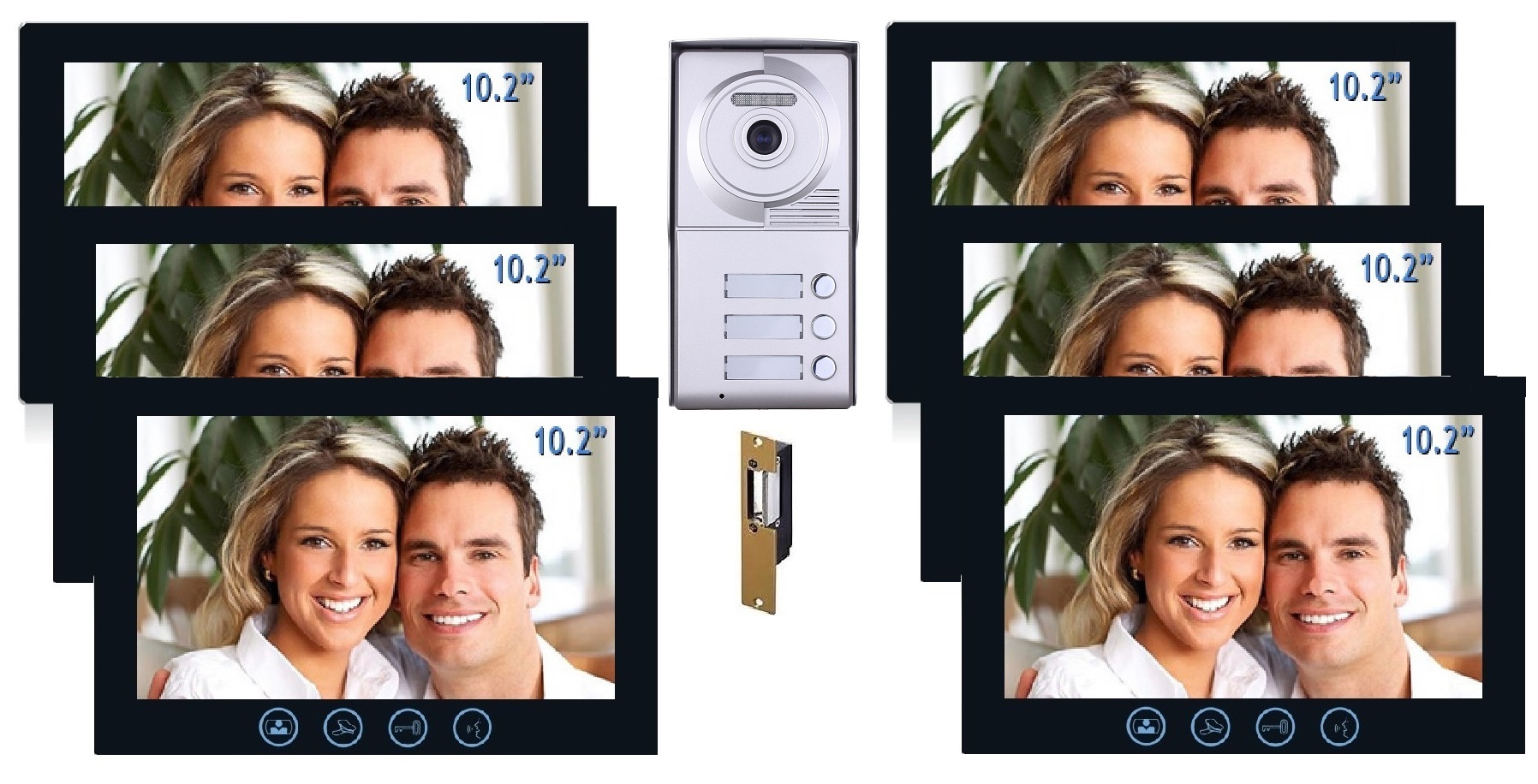 BEC Video Intercom Door Bell Six 10.2" Color Monitor